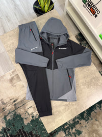 MONTERRAIN WOVEN ZIP TRACKSUIT - BLACK/GRAPHITE/RED