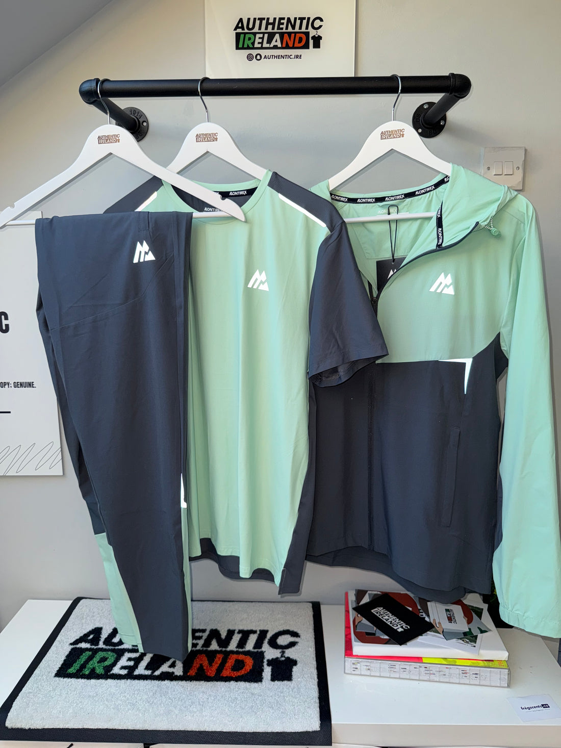 MONTIREX TWO-TONE 3-PIECE TRACKSUIT - VAPOUR GREEN/GREY