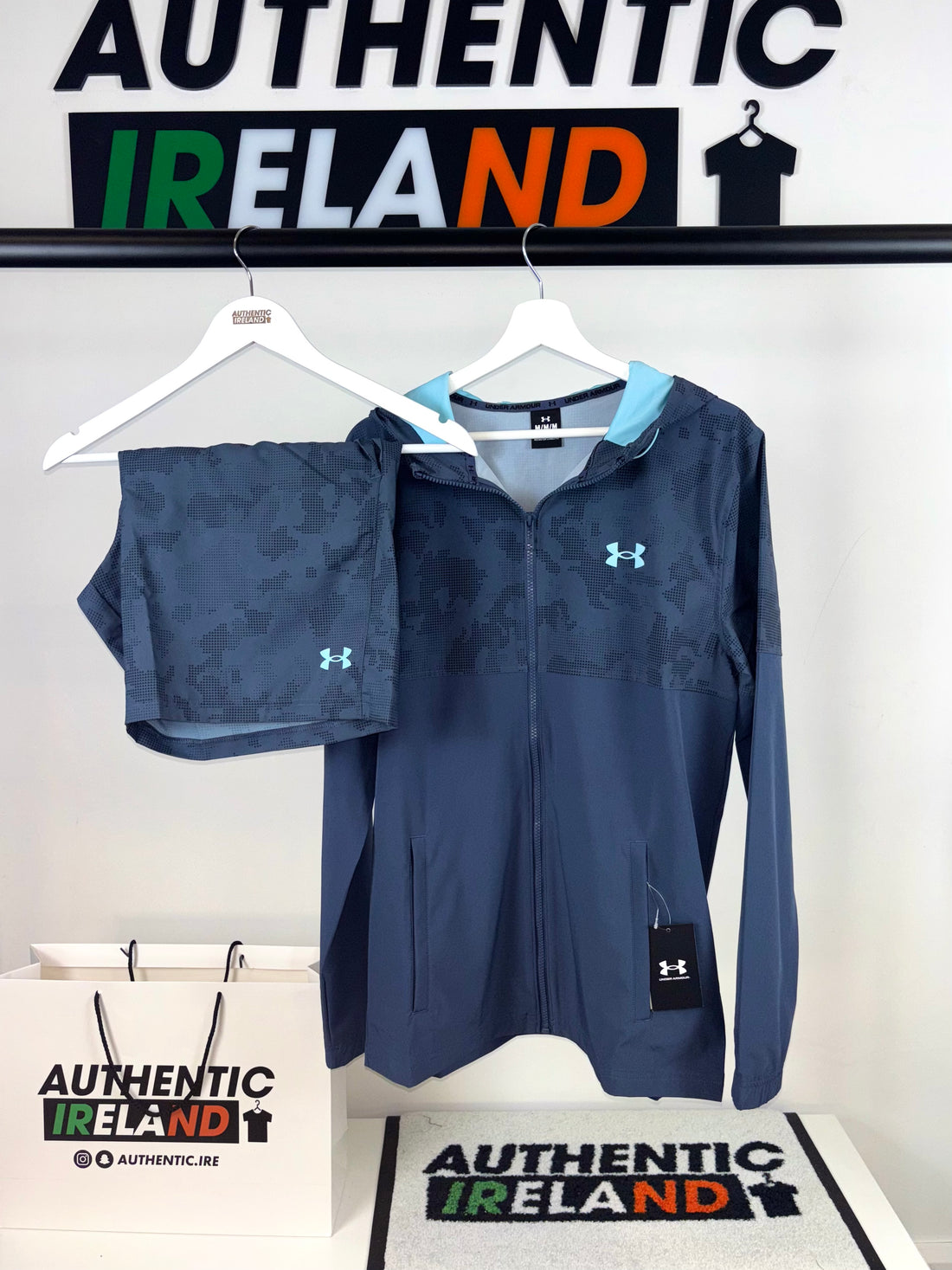 UNDER ARMOUR TECH CAMO SET - NAVY/BLUE