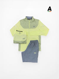 UNDER ARMOUR UTILITY QUARTER ZIP SET 3 PIECE -  LUMOS LIME / GREY