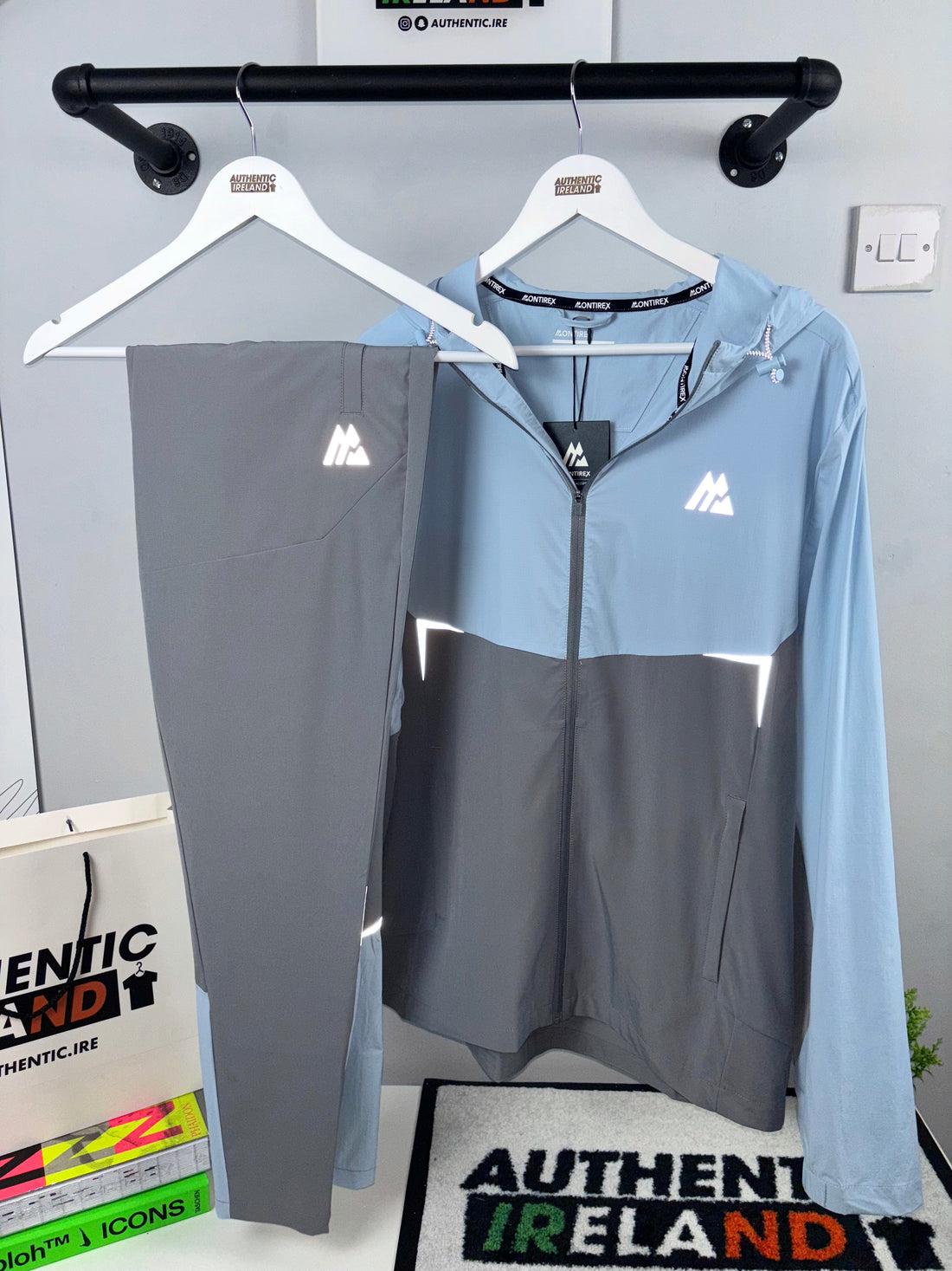 MONTIREX TWO-TONE TRACKSUIT - BABY BLUE/SMOKE GREY