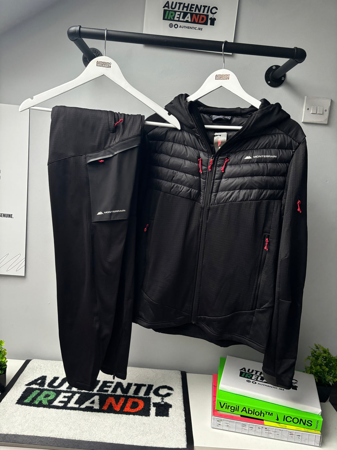 MONTERRAIN HYBRID TRACKSUIT - BLACK/RED