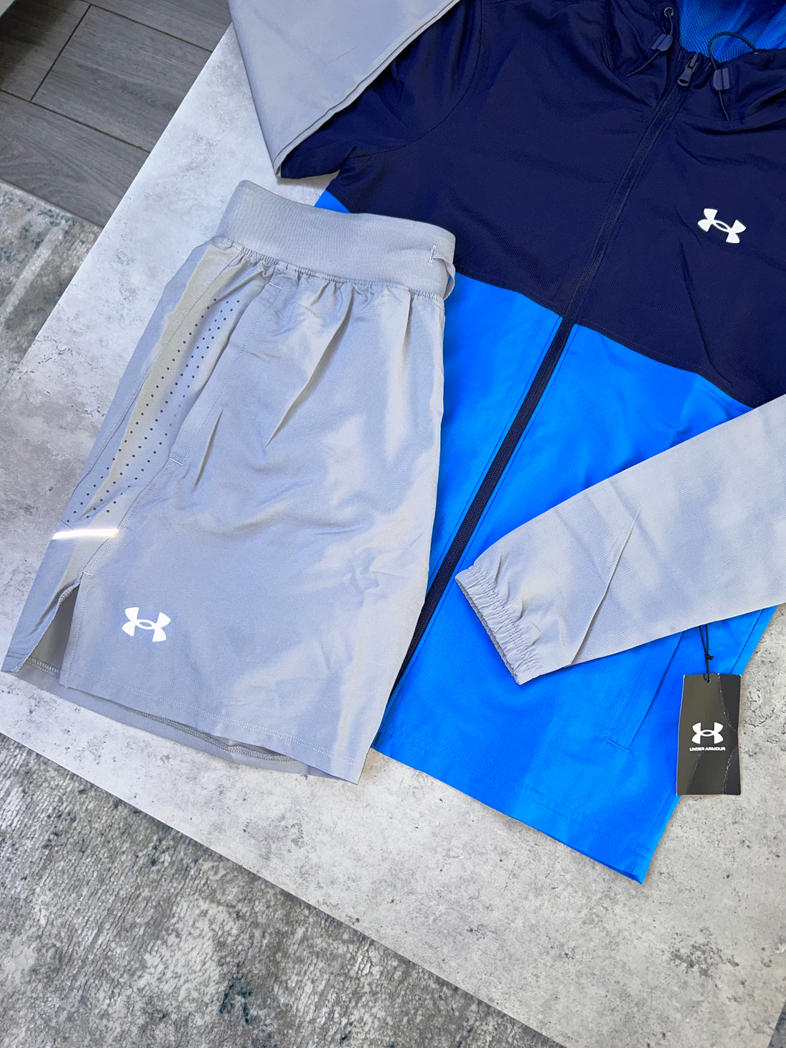 UNDER ARMOUR WINDRUNNER SET - BLUE/GREY/NAVY