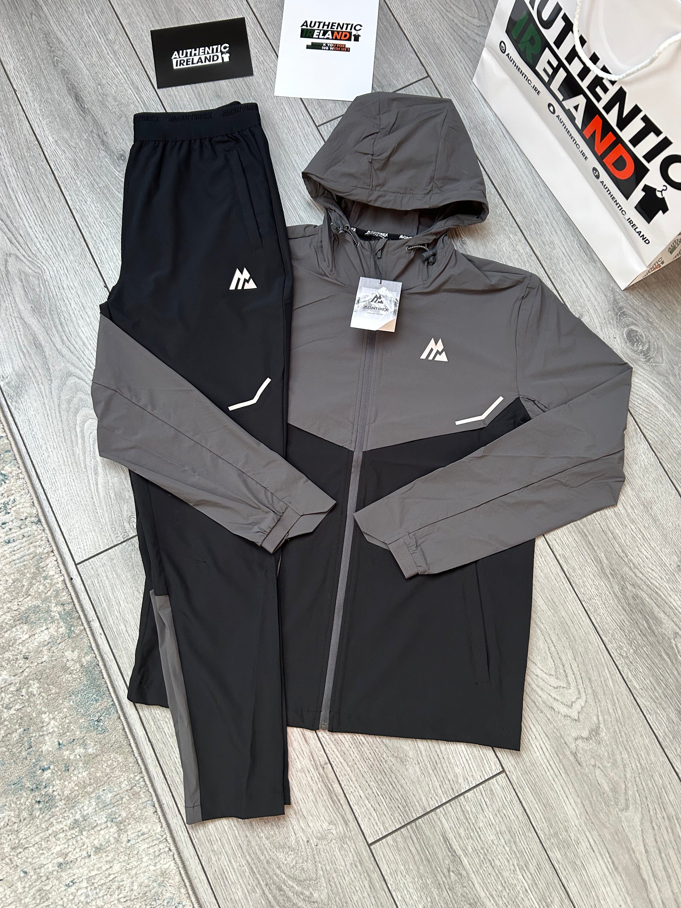 MONTIREX TWO-TONE TRACKSUIT - BLACK/GREY – Authentic Ireland