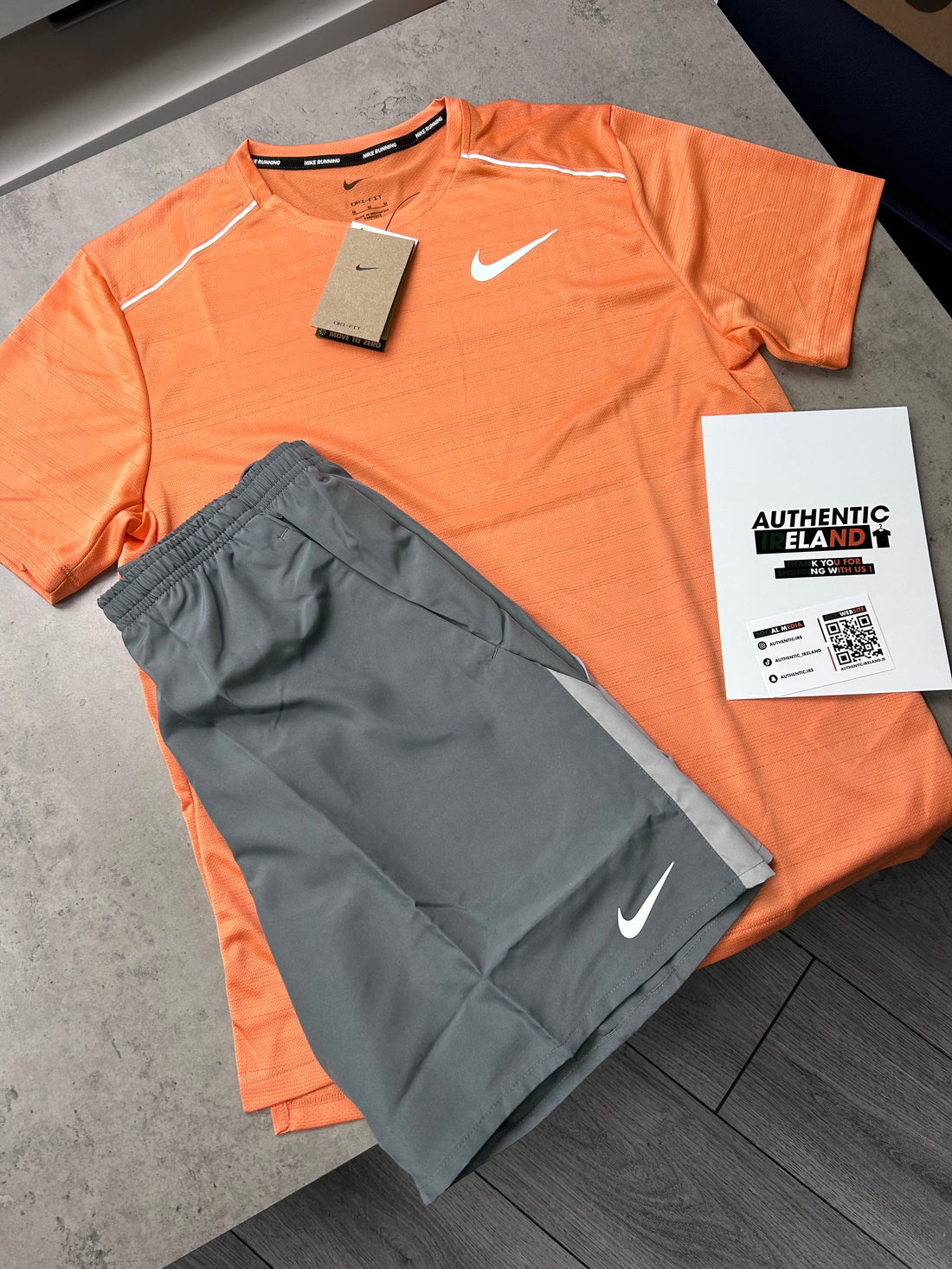 NIKE MILER 1.0 SET - PEACH/GREY