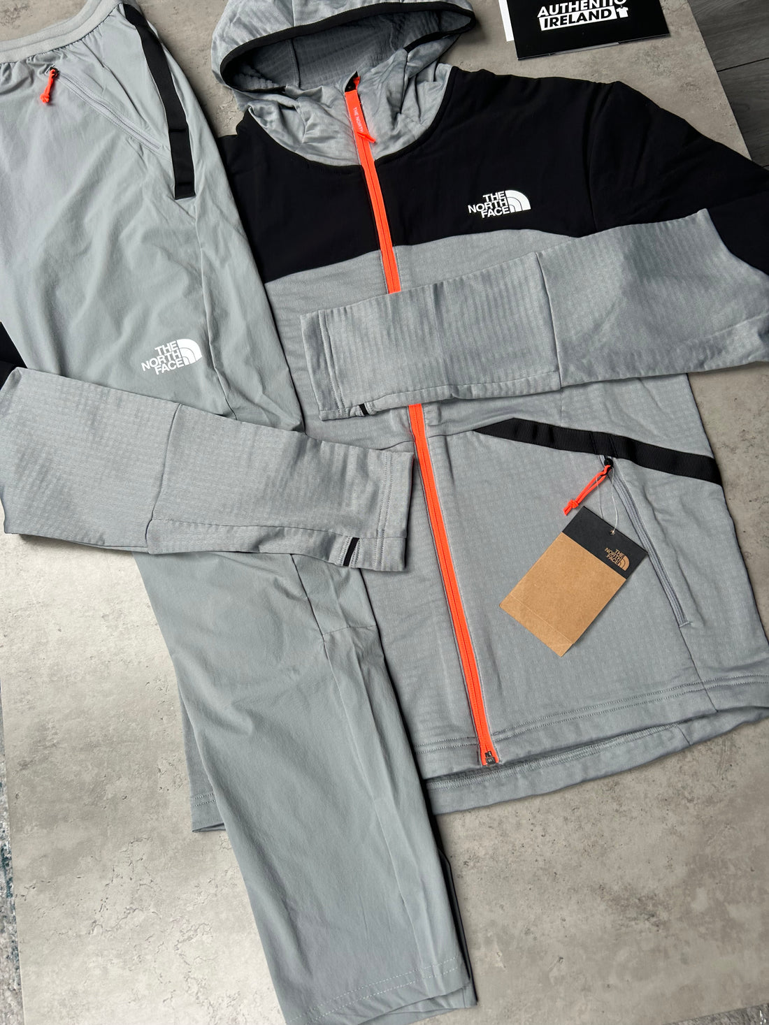 THE NORTH FACE TRACKSUIT - GREY/ORANGE/BLACK