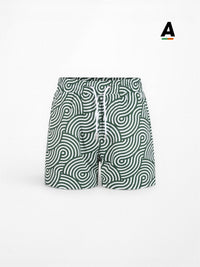 ENVI MAZE SWIM SHORTS - WHITE/GREEN