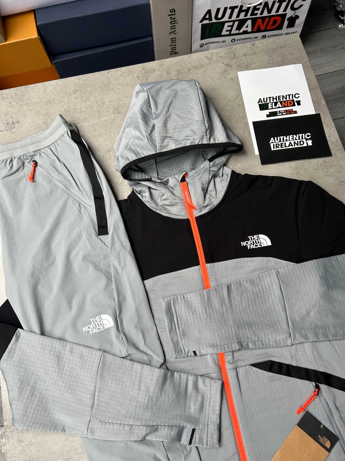 THE NORTH FACE TRACKSUIT - GREY/ORANGE/BLACK