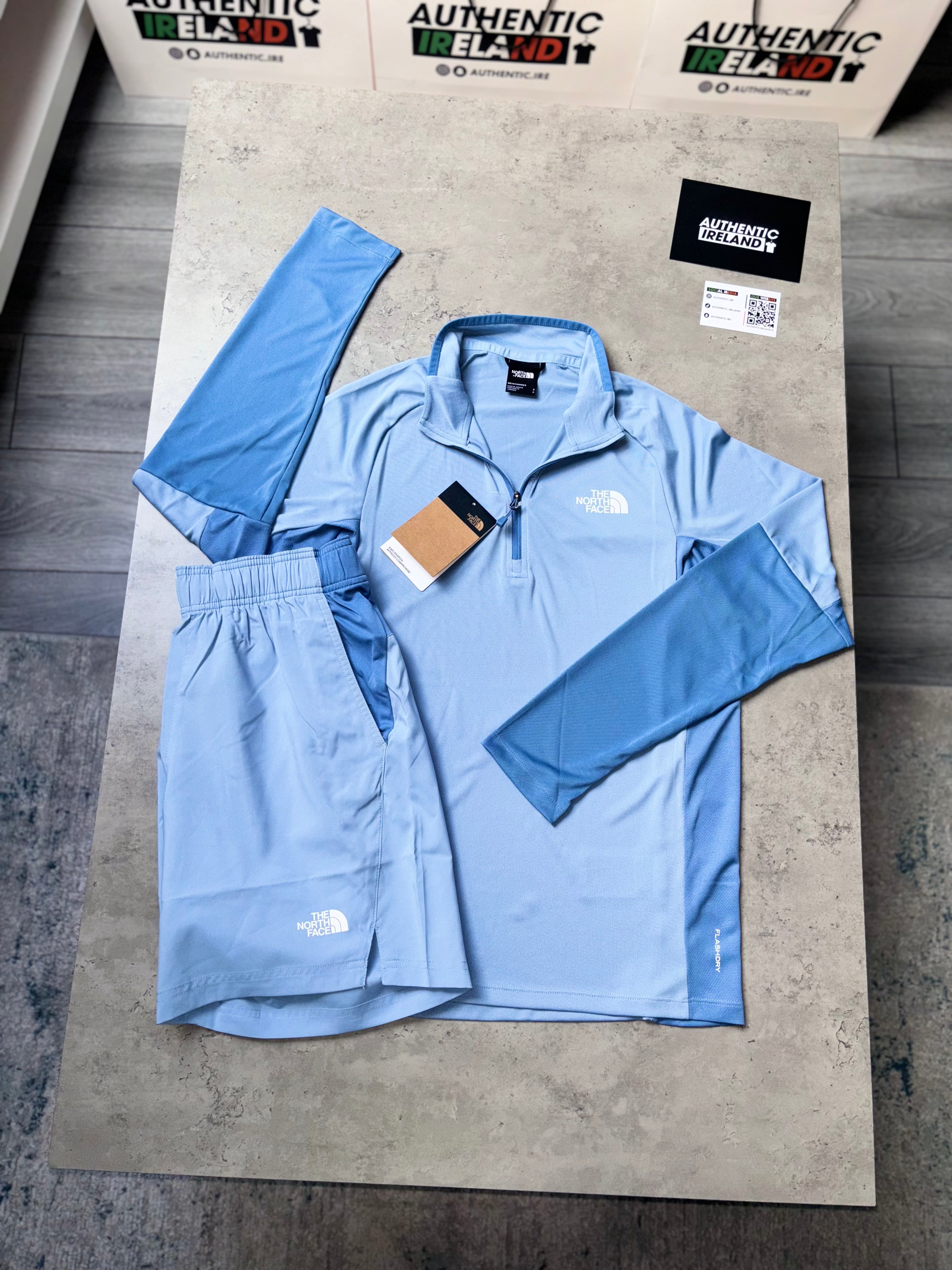 THE NORTH FACE 1 4 ZIP SET FROST BLUE