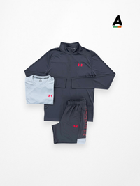 UNDER ARMOUR UTILITY 3-PIECE SET - CASTLEROCK/RED