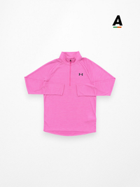 UNDER ARMOUR TEXTURED QUARTER ZIP - POWDER PINK