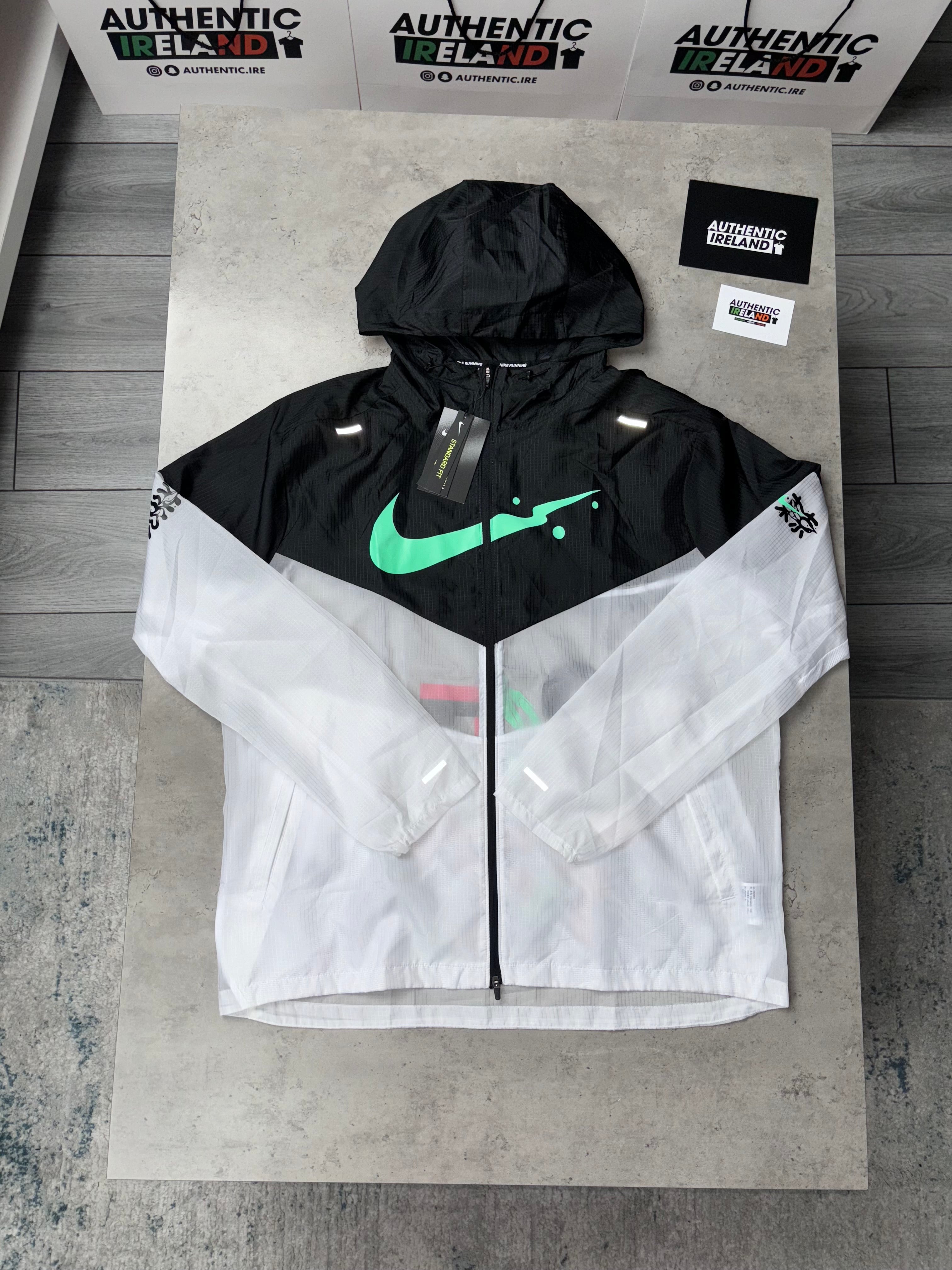 NIKE UV WINDRUNNER JACKET WHITE BLACK GREEN GLOW