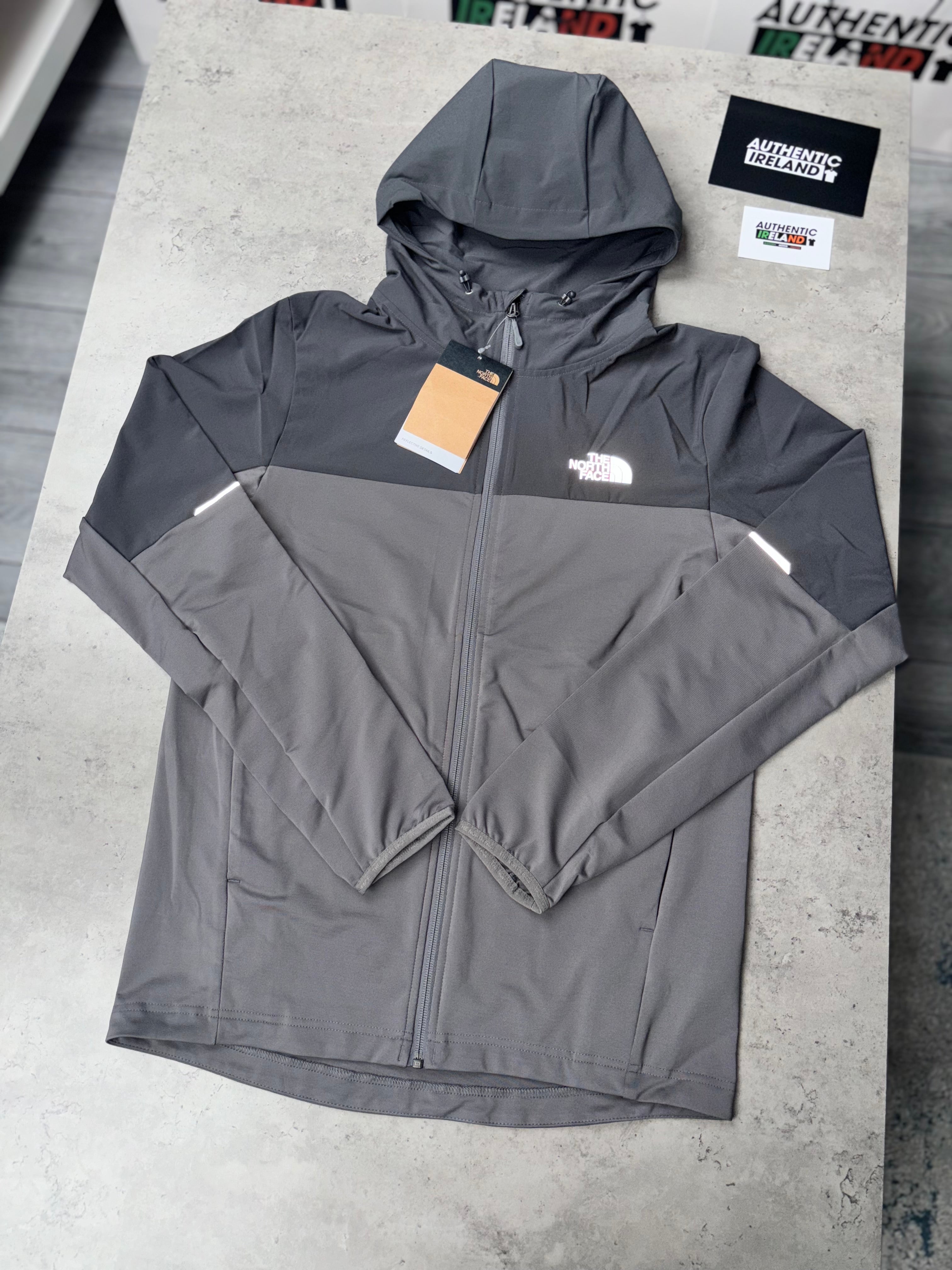 Dark grey north face tracksuit best sale