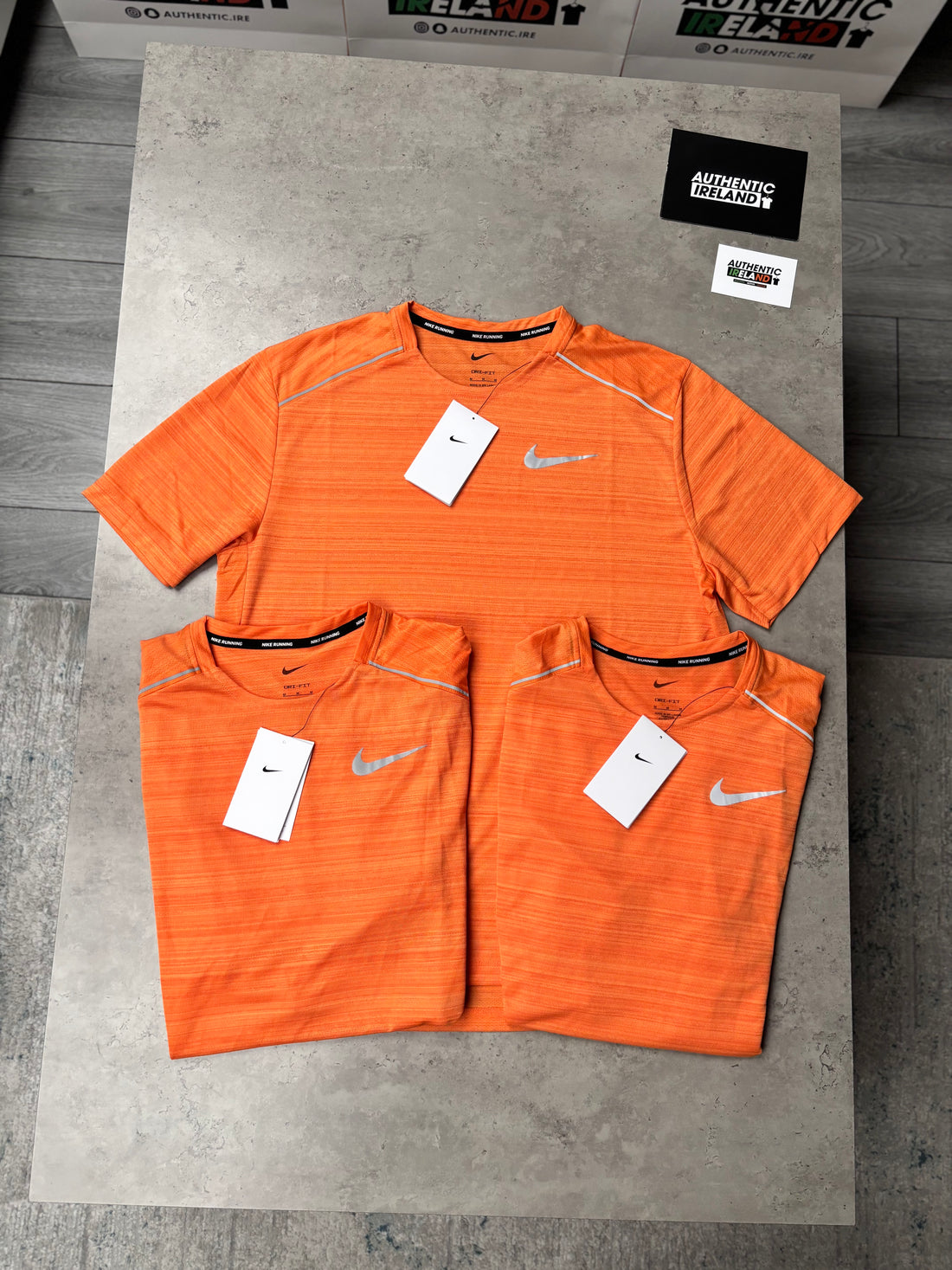 NIKE MILER 1.0 T-SHIRT - ORANGE PEEL