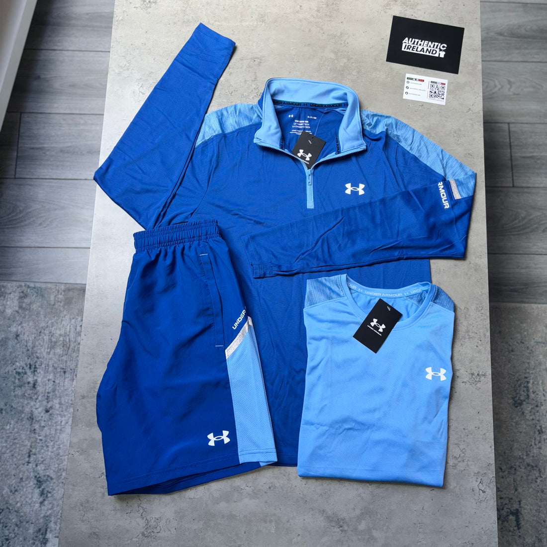 UNDER ARMOUR TECH 3-PIECE SET - BLUE/BABY BLUE