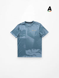 MONTERRAIN DIVIDE JACQUARD T SHIRT - FORT BLUE / TWILIGHT