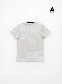 MONTERRAIN DIVIDE JACQUARD T SHIRT - STONE / ESCAPE GREEN