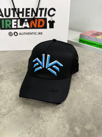 EV MIRROR LOGO TRUCKER HAT - BLACK/BLUE/WHITE
