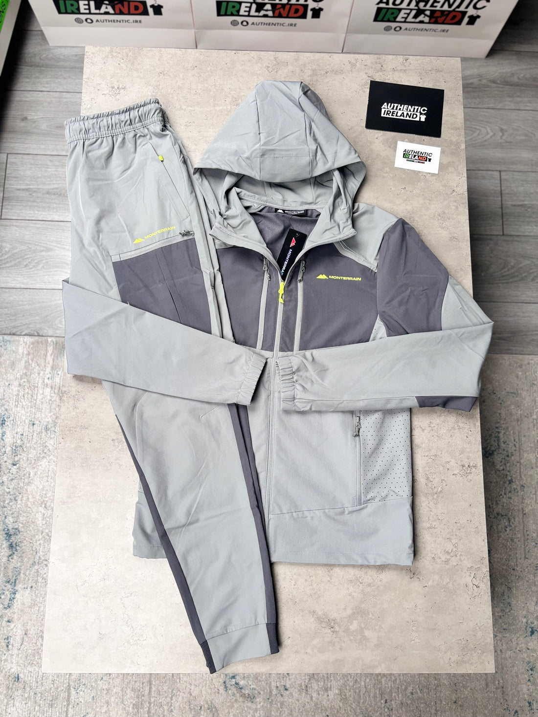 MONTERRAIN WOVEN TRACKSUIT - GREY/SLATE/VOLT