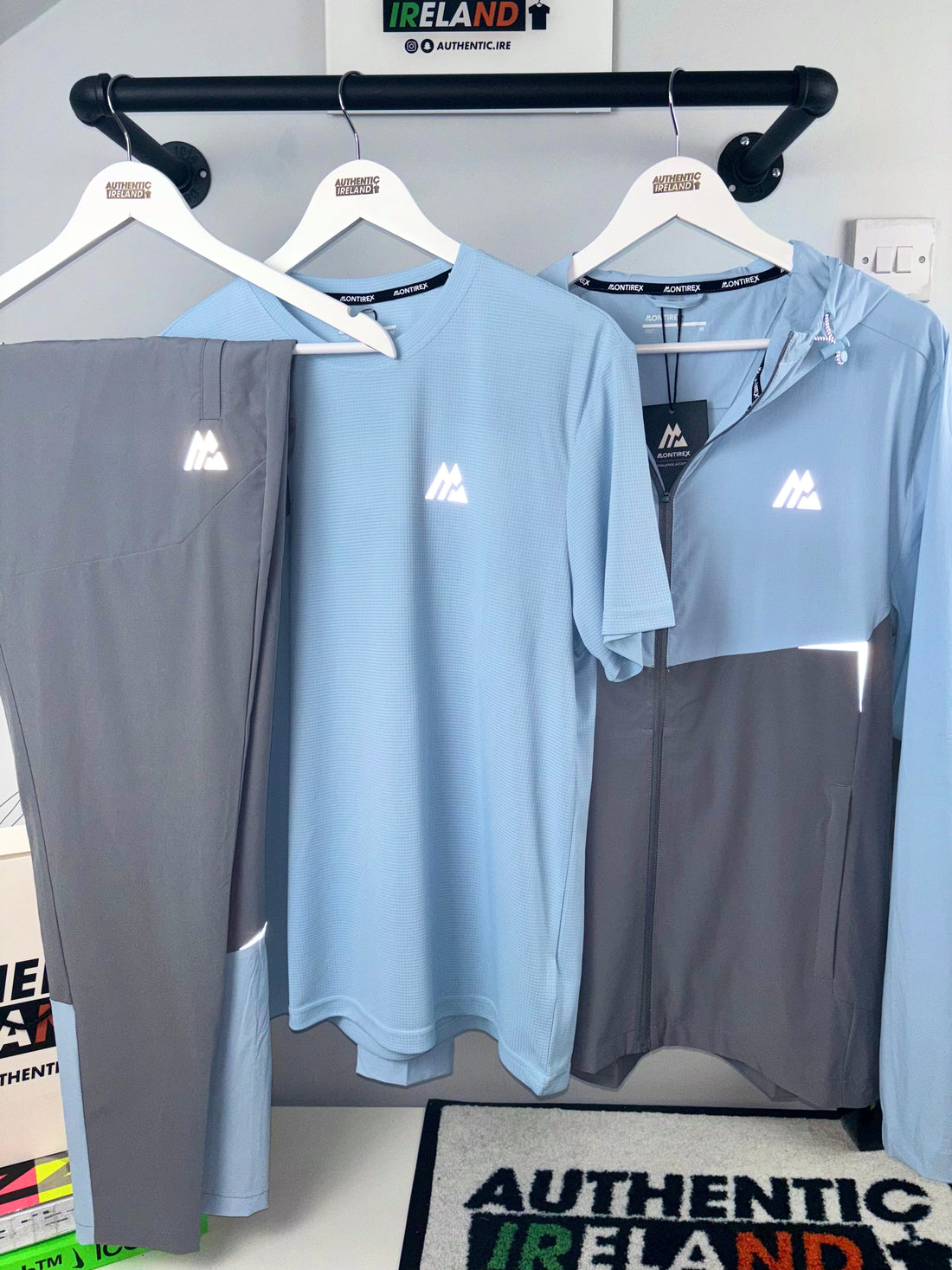 MONTIREX TWO-TONE 3-PIECE TRACKSUIT - BABY BLUE/SMOKE GREY