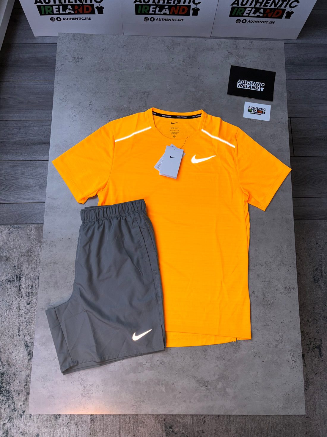 NIKE MILER 1.0 SET - LASER ORANGE/GREY