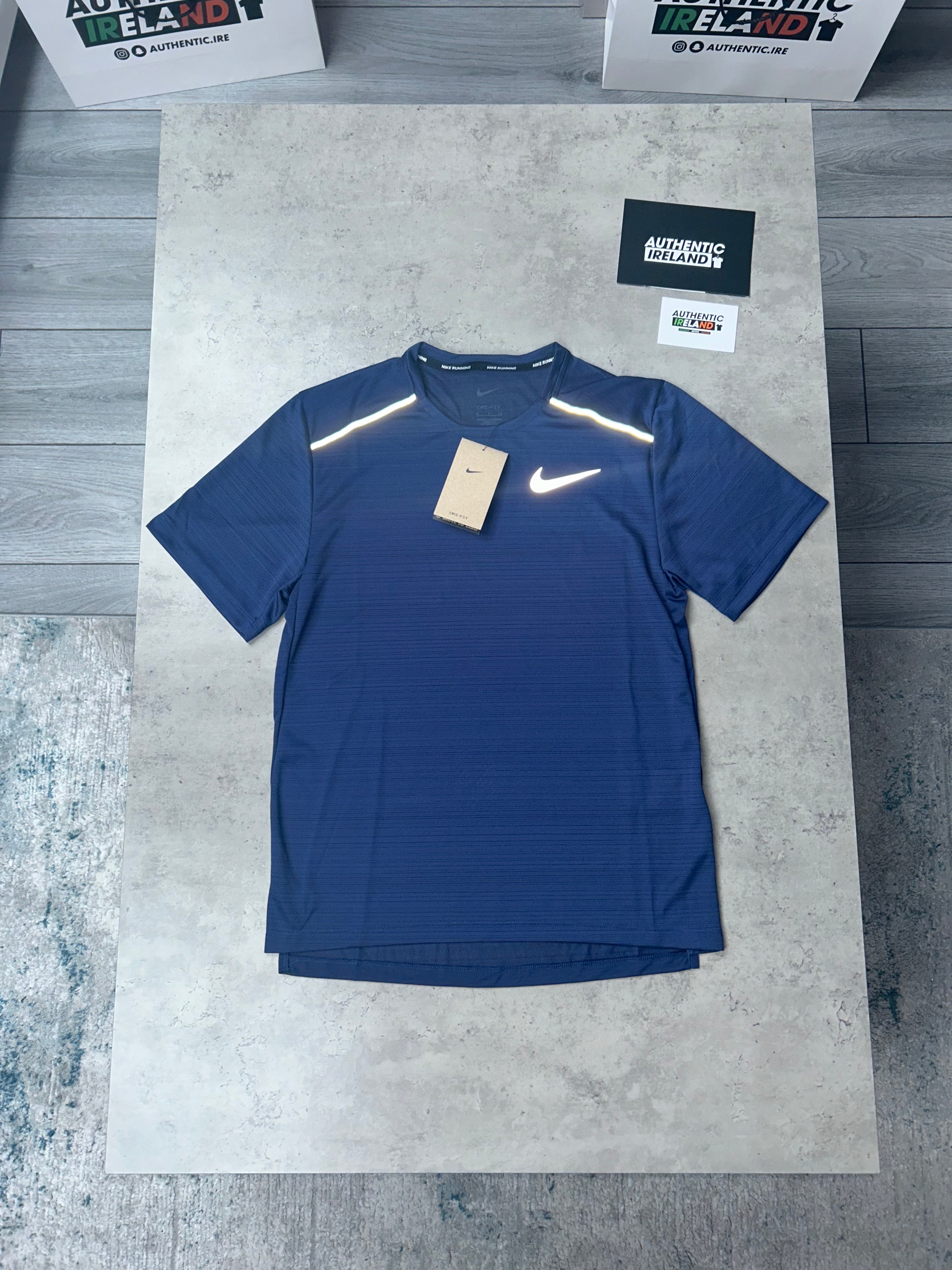 nike miler t shirt navy