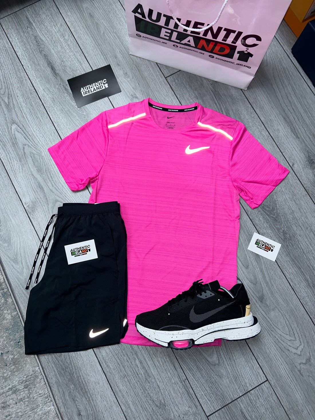 NIKE MILER 1.0 SET - HOT PINK/BLACK