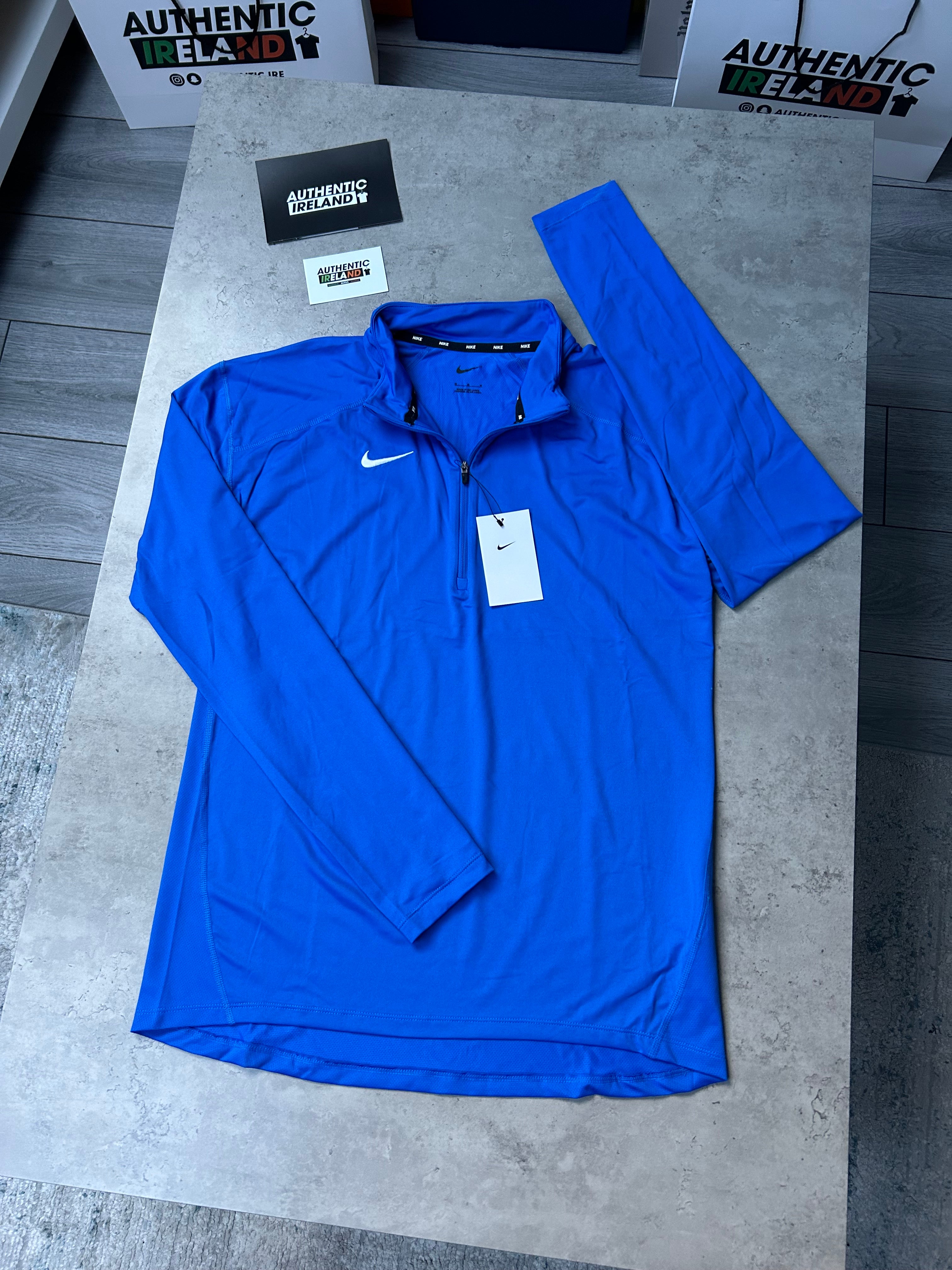 NIKE DRI FIT ELEMENT HALF ZIP BLUE Authentic Ireland