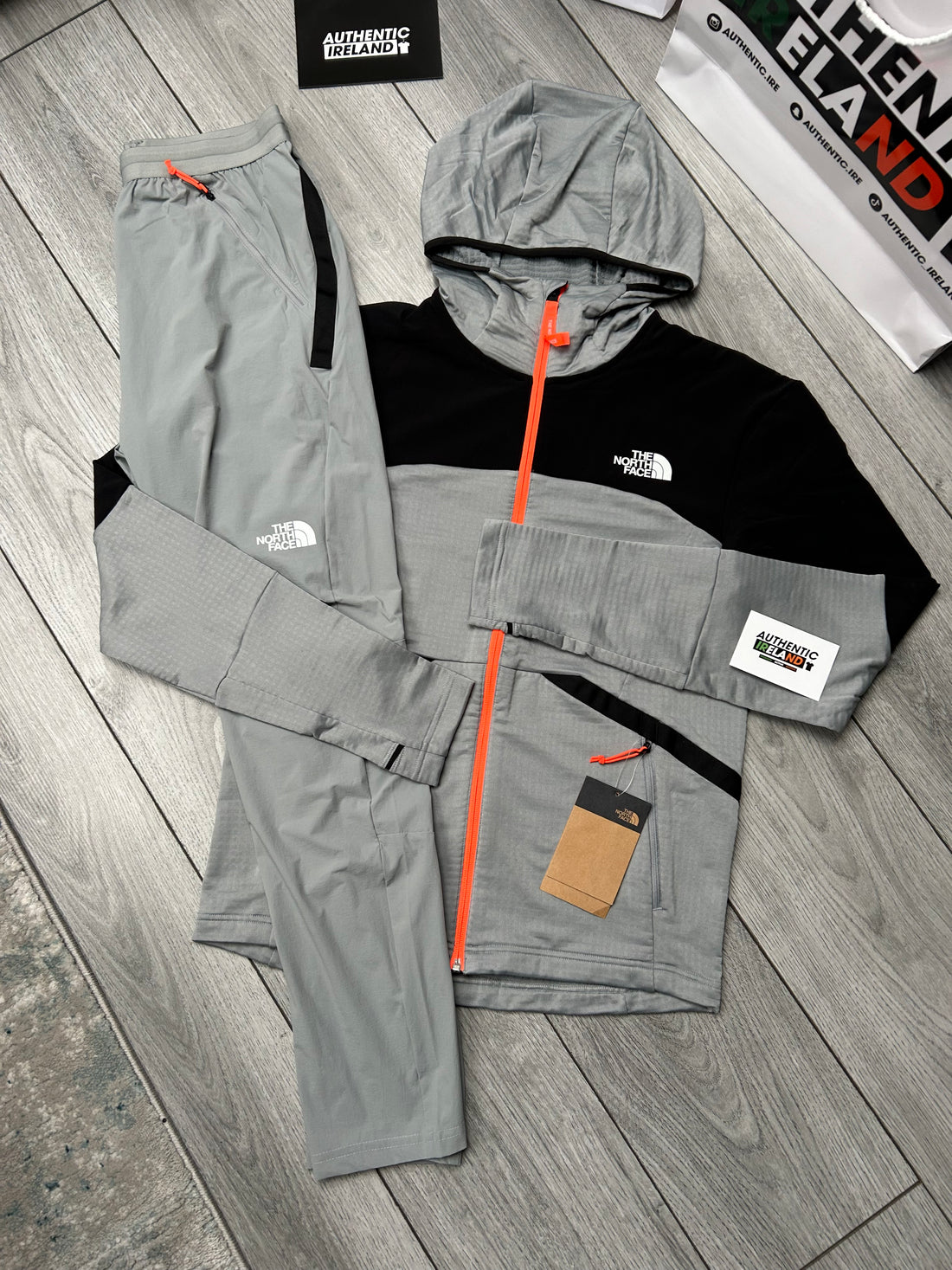 THE NORTH FACE TRACKSUIT - GREY/ORANGE/BLACK