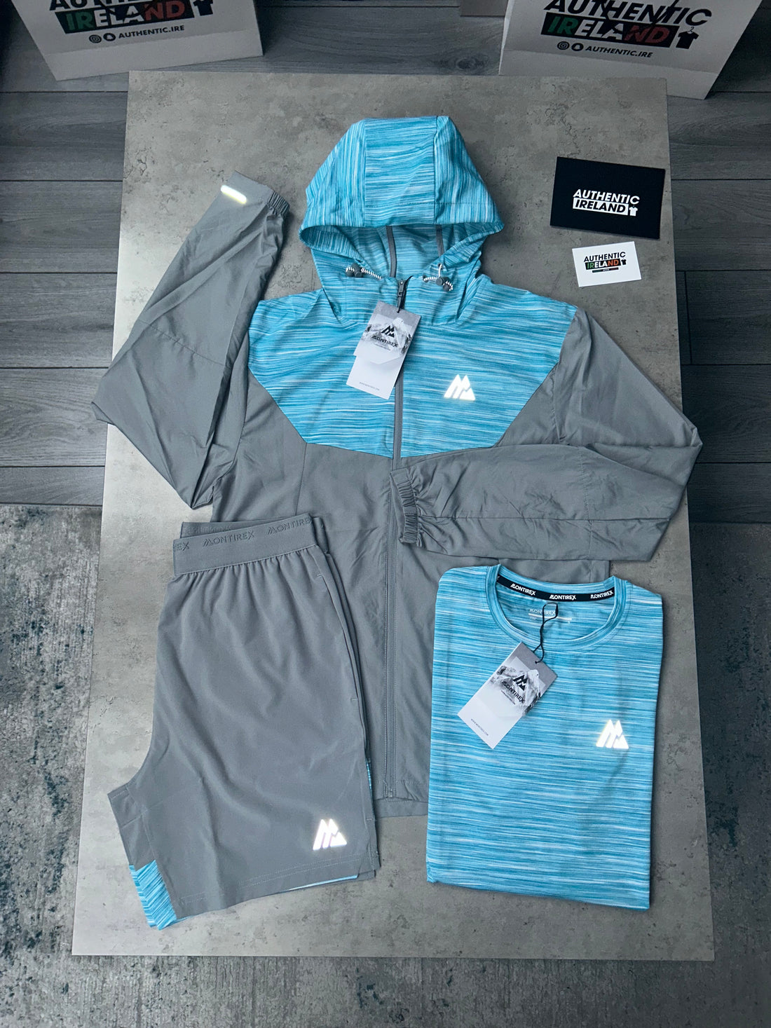 MONTIREX TRAIL 3-PIECE WINDRUNNER SET - SKY BLUE/GREY