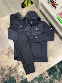 UNDER ARMOUR HYBRID WINTERISED FLEECE TRACKSUIT - BLACK